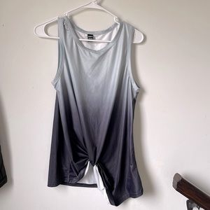 SHEIN grey and black Ombre tank top w/knot